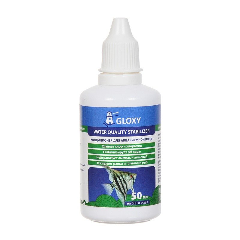 Gloxy Water Quality Stabilizer кондиционер для аквариумной воды, на 500 л воды - 50 мл