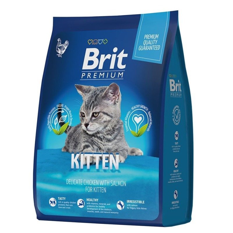 Brit Premium Cat Kitten полнорационный сухой корм для котят, с курицей - 8 кг