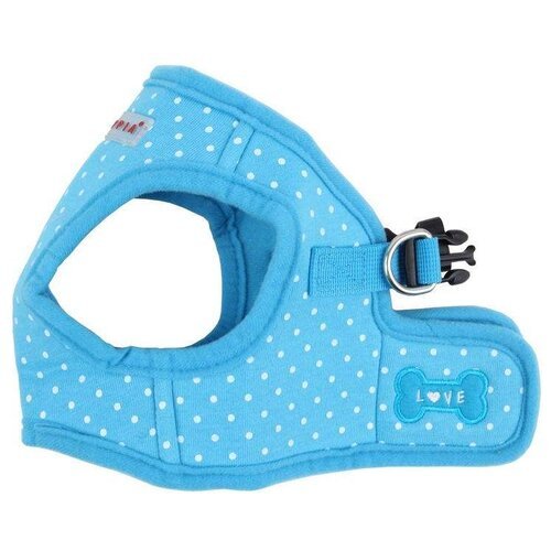 Шлейка Puppia Dotty harness B, обхват шеи 29  см, голубой, L