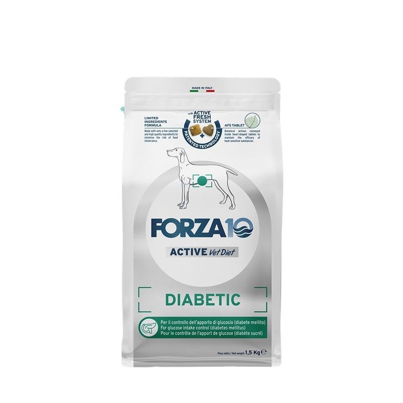 Forza10 Active VetDiet Diabetic сухой корм для собак всех пород, с рыбой - 1,5 кг