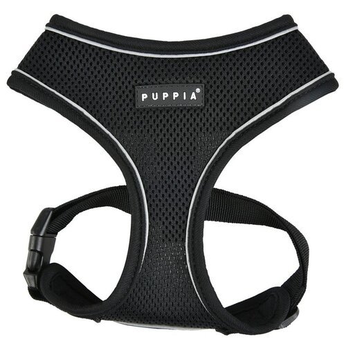 Шлейка Puppia Soft harness pro, обхват шеи 31  см, черный, M