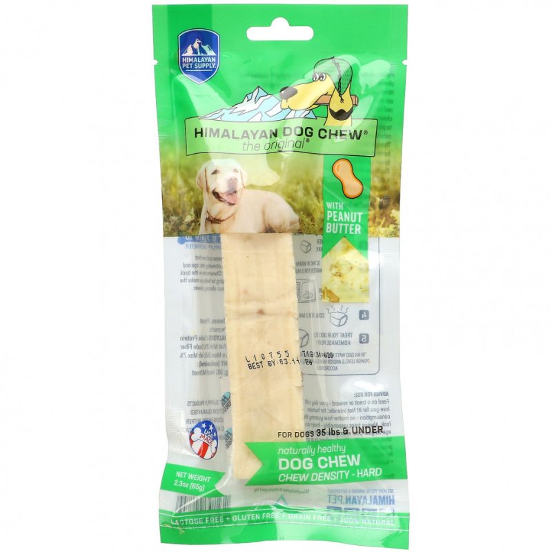 Himalayan Pet Supply, Himalayan Dog Chew, Hard, With Peanut Butter, 2.3 oz (65 g)