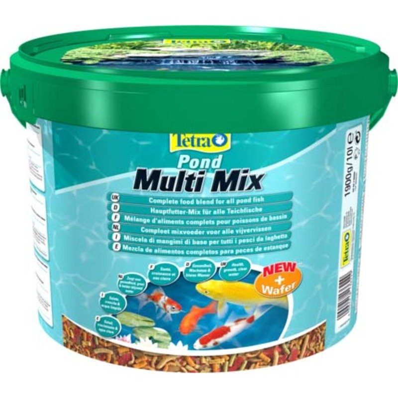 Tetra Pond MultiMix корм для прудовых рыб (гранулы, хлопья, таблетки, гаммарус) 10 л