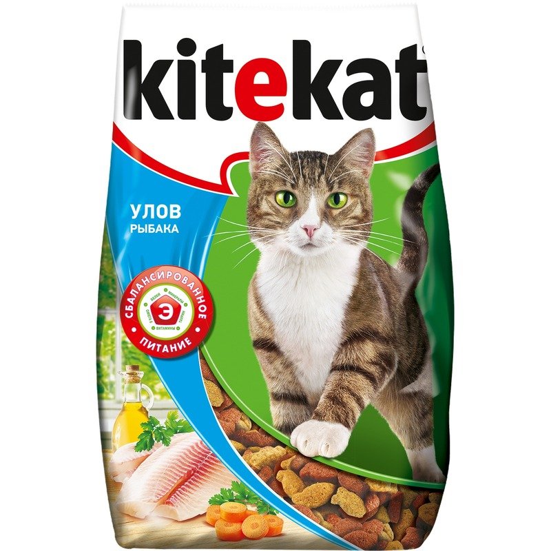 Kitekat Улов Рыбака полнорационный сухой корм для кошек, с рыбой - 1,9 кг