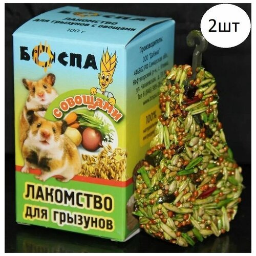 Лакомство для грызунов боспа Груша 3в1 с овощами 100г х 2шт, вкусняшки