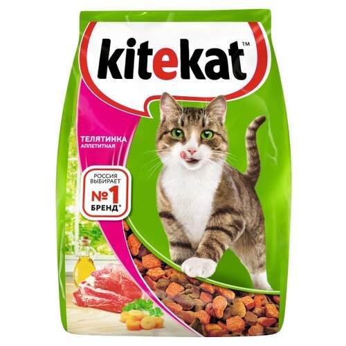 Сухой корм для кошек Kitekat телятина 2 шт. х 1.9 кг