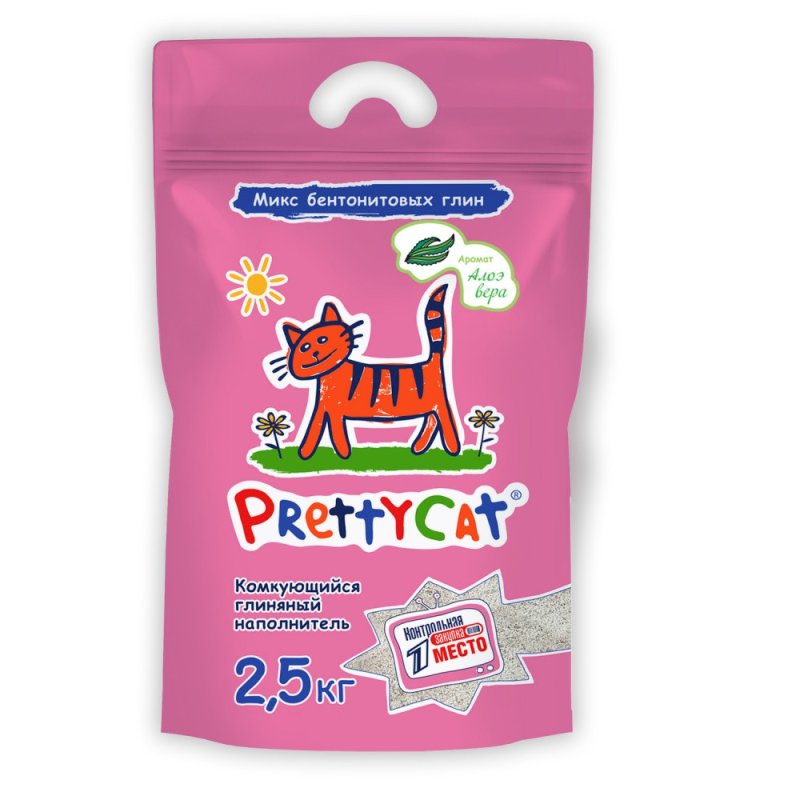 Наполнитель для кошачьего туалета PrettyCat Euro Mix комкующийся с Алоэ 2,5кг