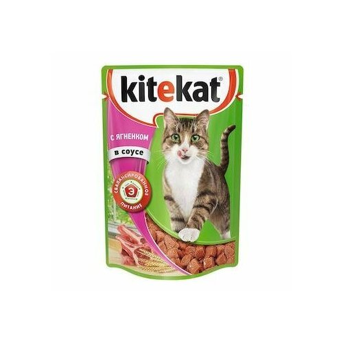 KiteKat Китикет паучи для кошек рагу с ягнёнком в соусе 28 х 85 гр