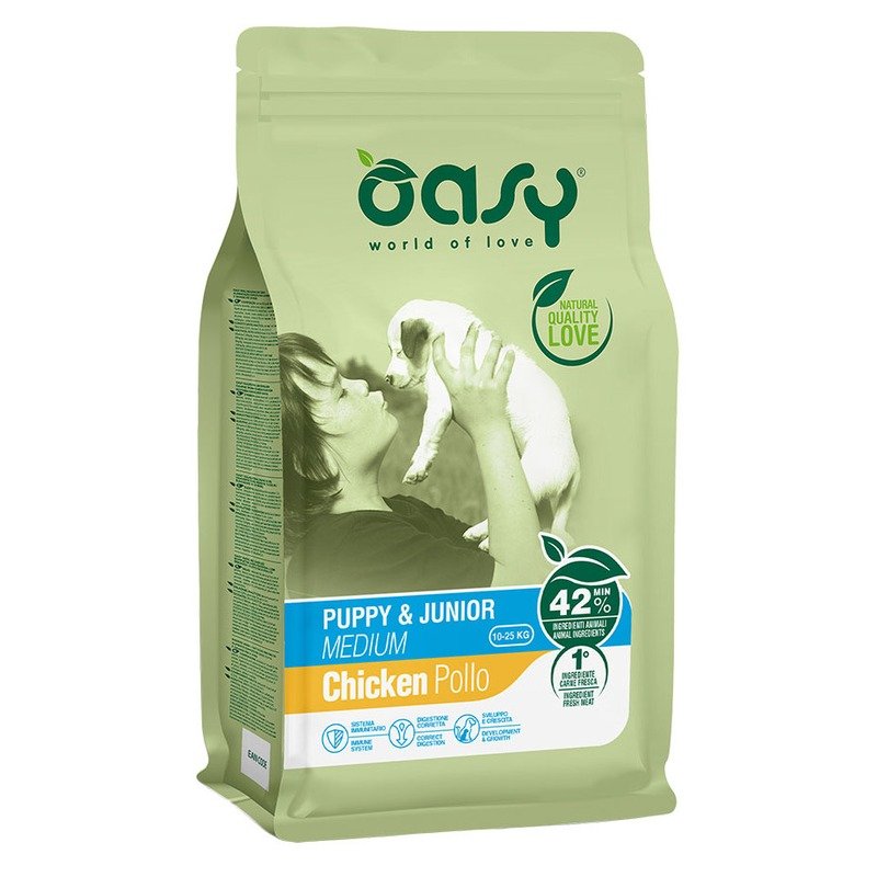 Oasy Dry Puppy & Junior Medium Breed Professional сухой корм для щенков и юниоров средних пород с курицей - 3 кг