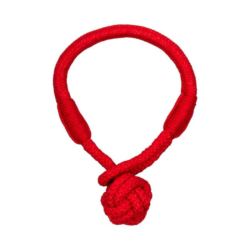 Playology Tough Tug Knot игрушка для щенков 4-8 месяцев, жевательный канат, с ароматом говядины, красный