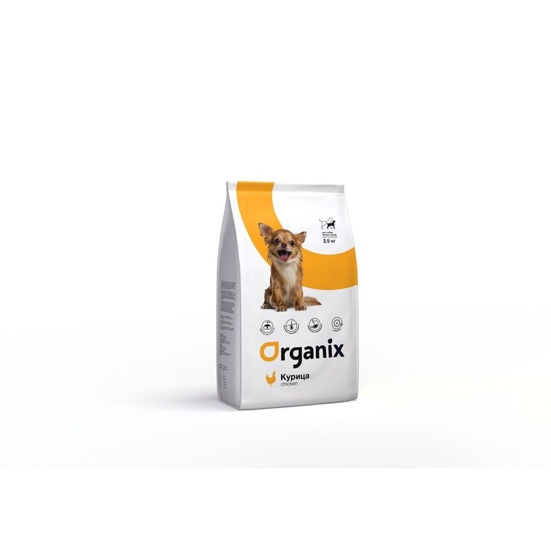 Organix Adult Dog Small Breed Chicken сухой корм для взрослых собак мелких пород, с курицей - 2,5 кг