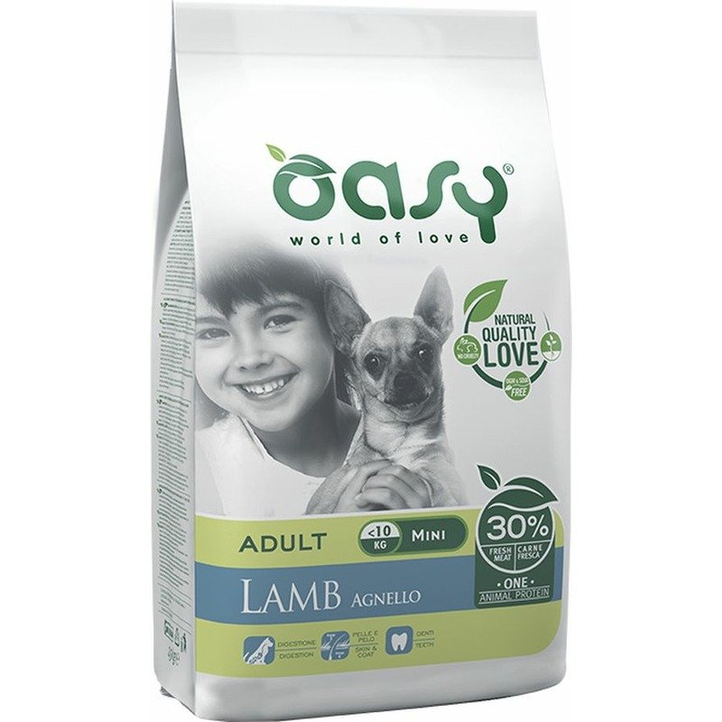 Oasy Dry Dog OAP Adult Small Монопротеин сухой корм для взрослых собак мелких пород с ягненком - 800 г