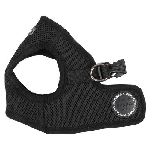 Шлейка Puppia Soft vest harness B, обхват шеи 53  см, черная, XXXL