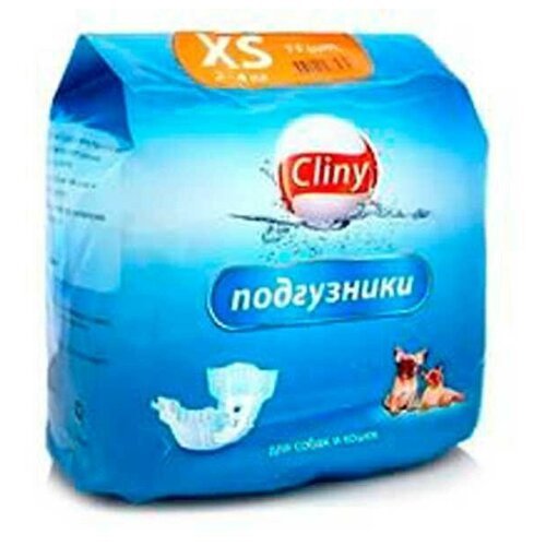 Cliny (Клини) Подгузники для животных весом 2-4 кг XS 11 шт