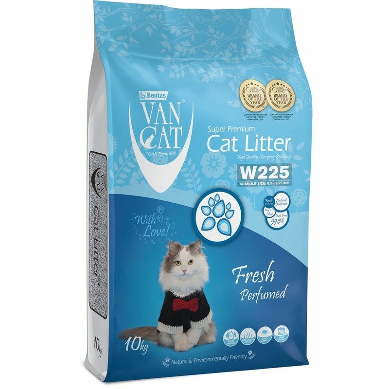 Van Cat Fresh наполнитель для кошек, 100% натуральный, комкующийся, без пыли, с ароматом весенней свежести - 10 кг