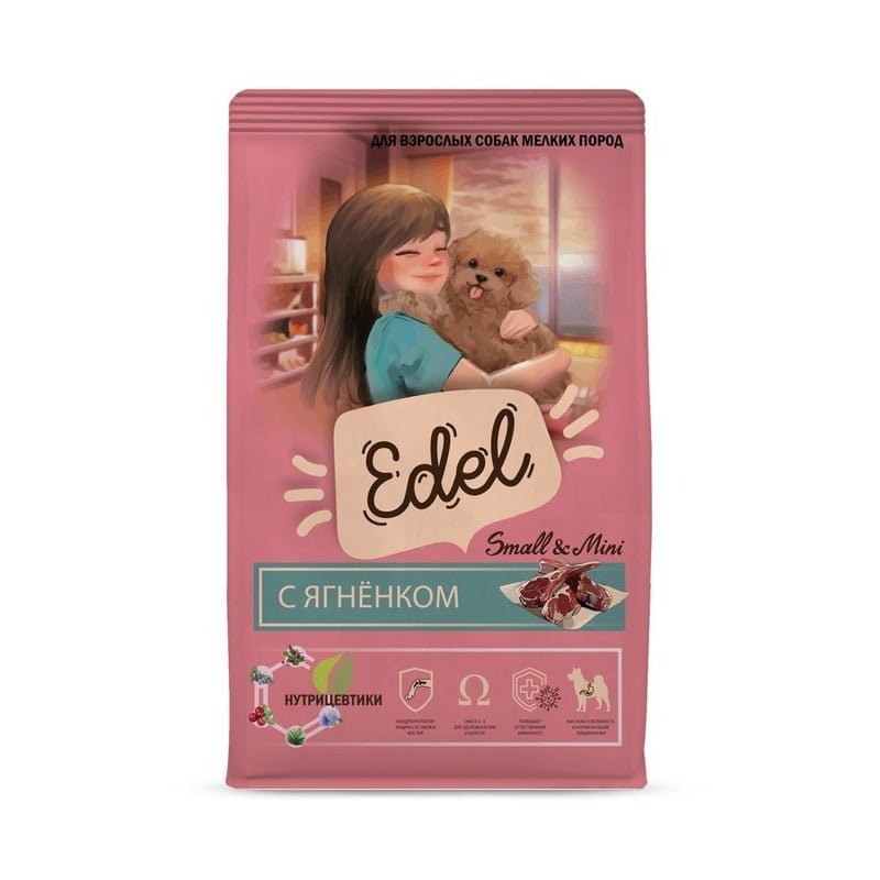 Edel Adult Mini Lamb сухой корм для взрослых собак мелких пород, с ягненком - 2 кг