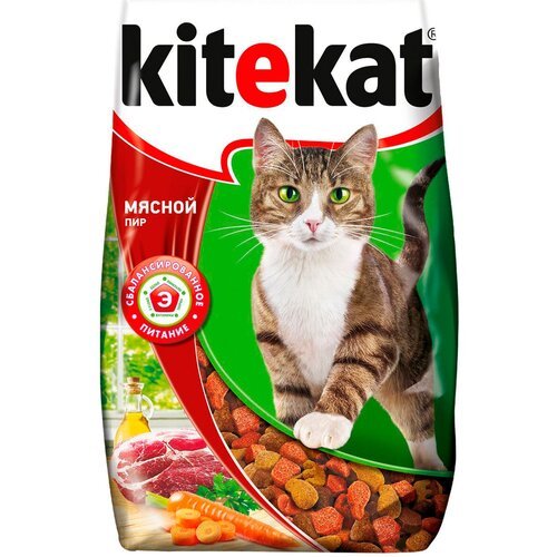 KITEKAT мясной ПИР для взрослых кошек (0,8 + 0,8 кг)