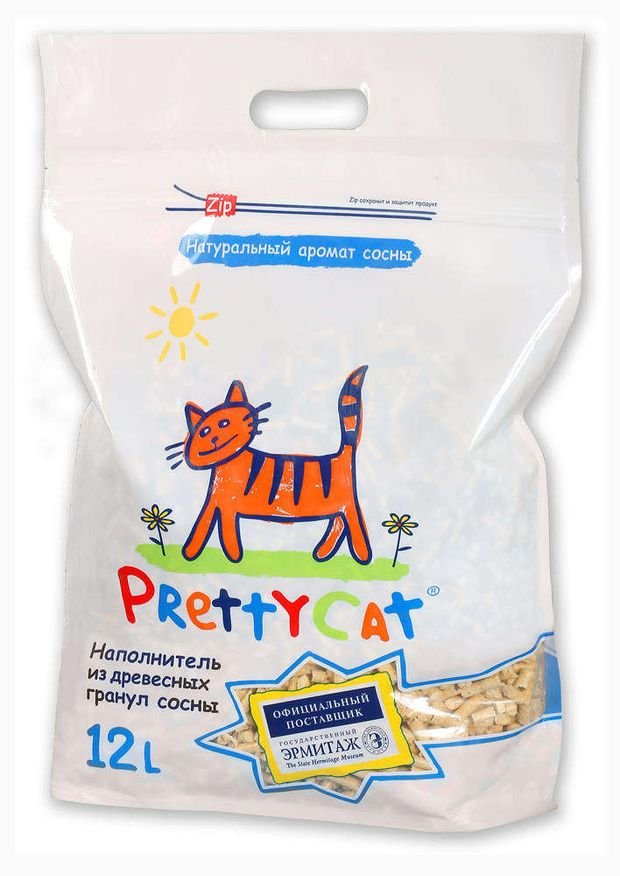 Наполнитель PrettyCat Wood Granules для кошачьих туалетов древесный, 12 л