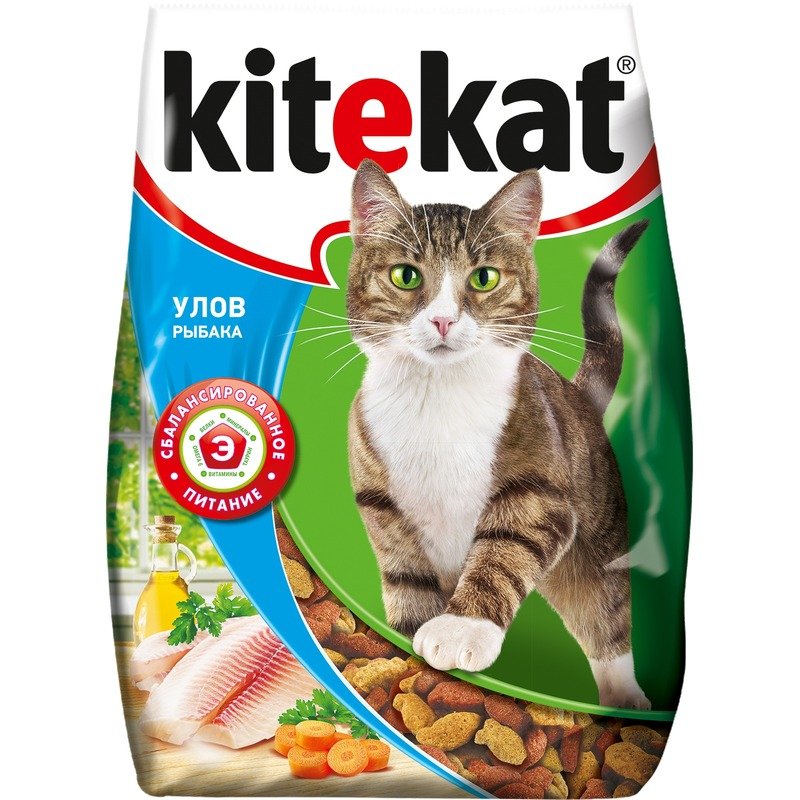 Kitekat Улов Рыбака полнорационный сухой корм для кошек, с рыбой - 350 г