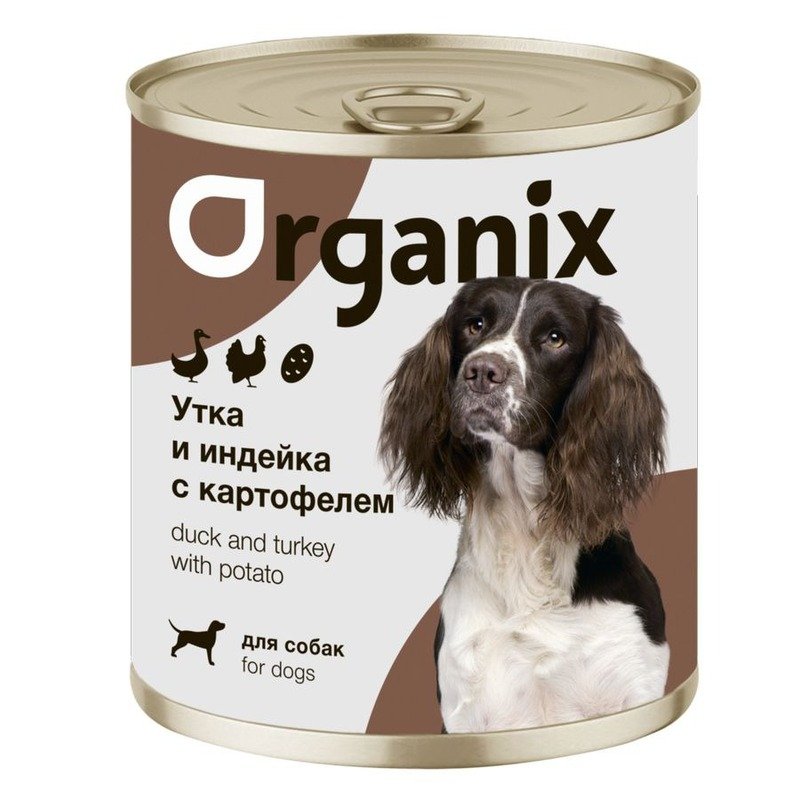 Organix влажный корм для собак, с уткой, индейкой, картофелем, в консервах - 750 г