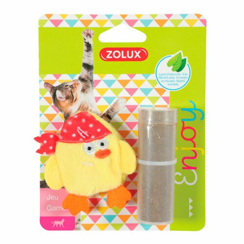 Игрушка с кошачьей мятой Zolux в комплекте для кошек Цыпочка, 6.5х1х6.5 см, желтая