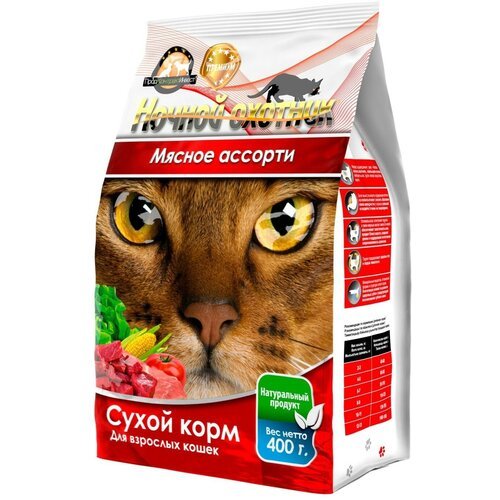 Сухой корм 'Ночной охотник' для кошек, мясное ассорти, 400 гр