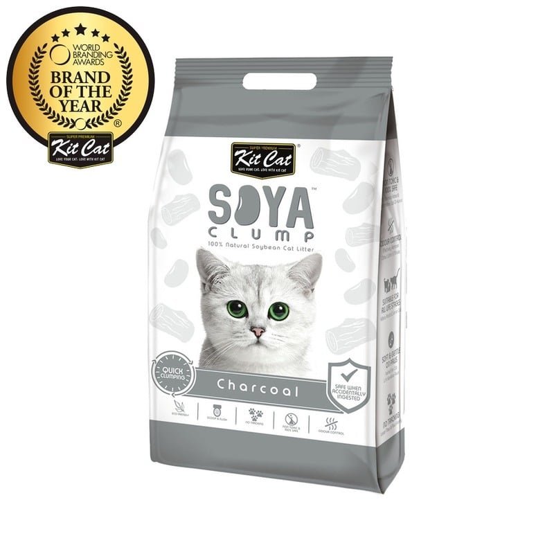 Kit Cat SoyaClump Soybean Litter Charcoal соевый биоразлагаемый комкующийся наполнитель с активированным углем