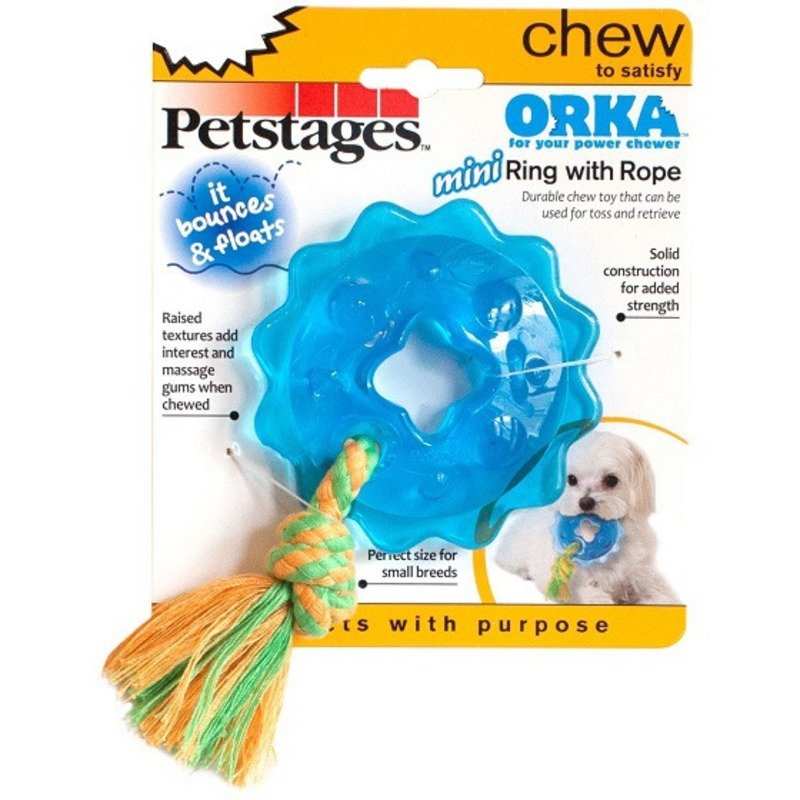 Petstages игрушка для собак Mini \'Орка кольцо с канатом\' маленькая