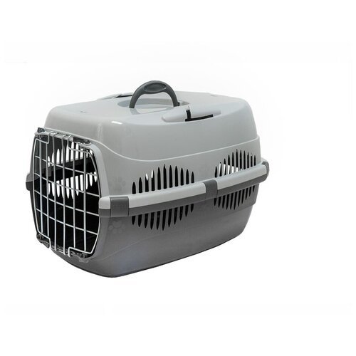 Yami-Yami Переноска Спутник-2 для собак и кошек до 12 кг, 33х49х32 см, темно-серый/светло-серый