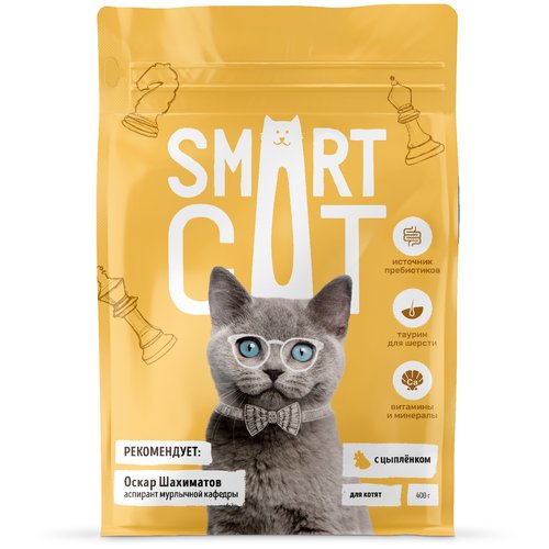 Сухой корм для котят Smart Cat с цыпленком 400 г