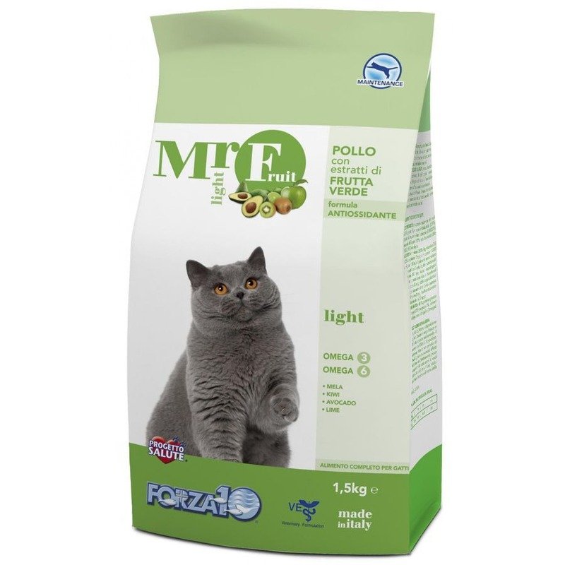 Forza10 Cat Mr Fruit Light Verde сухой корм для взрослых кошек любых пород склонных к полноте с курицей - 1,5 кг