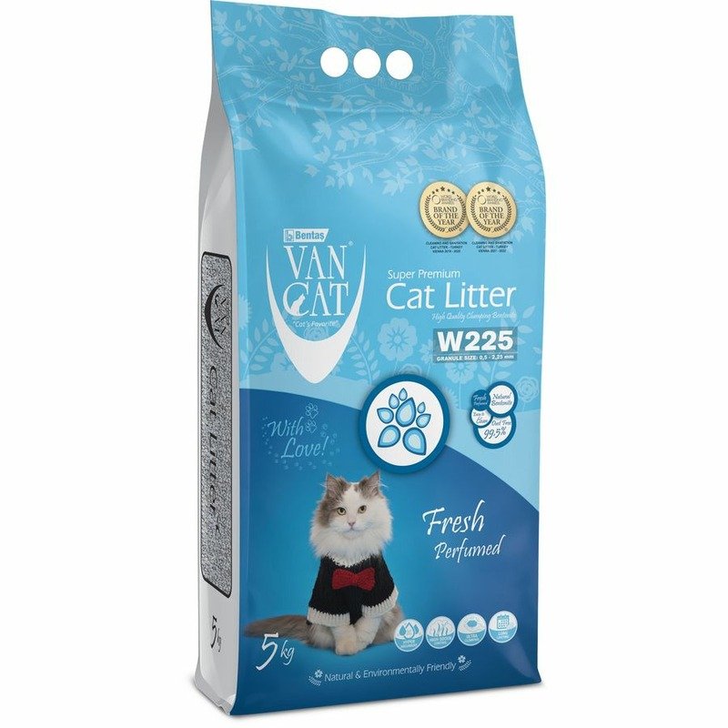 Van Cat Fresh наполнитель для кошек, 100% натуральный, комкующийся, без пыли, с ароматом весенней свежести - 5 кг