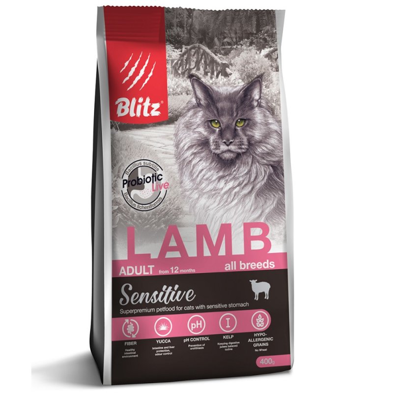 Корм для кошек Blitz adult lamb cat с мясом ягненка