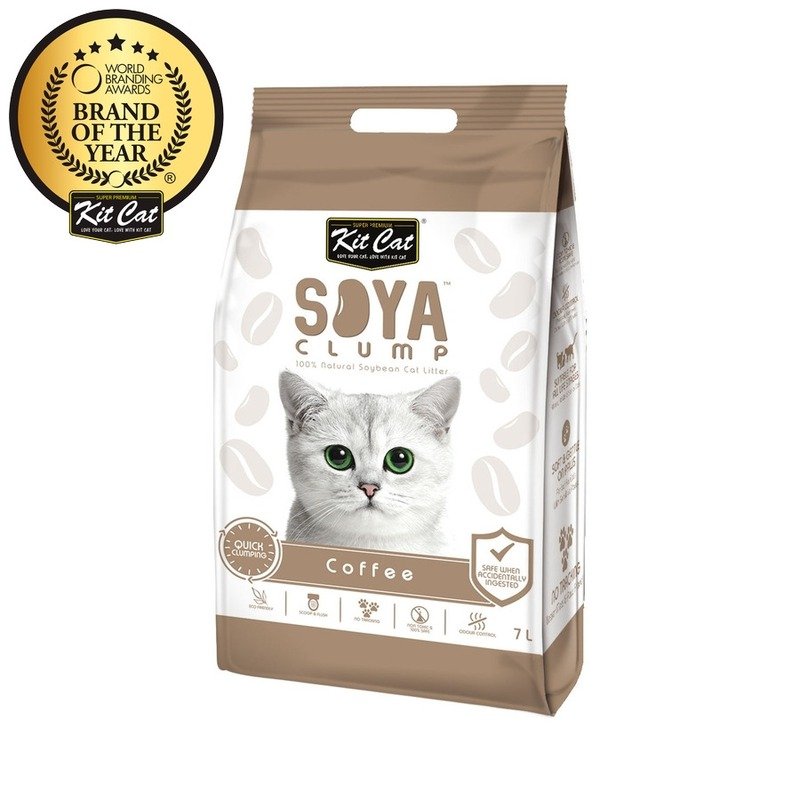 Kit Cat SoyaClump Soybean Litter Coffee соевый биоразлагаемый комкующийся наполнитель с ароматом кофе - 7 л