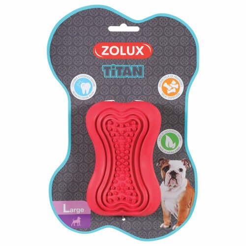 Игрушка для собак Zolux кость-кормушка, серия Титан, красная, 10 см