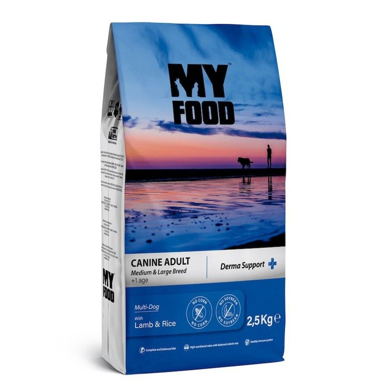 Myfood Canine Adult Medium & Large Breed Multi-Dog with Lamb & Rice полнорационный сухой корм для собак средних и крупных пород, с ягненком и рисом - 2,5 кг