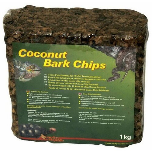 Субстрат для террариумов LUCKY REPTILE 'Coconut Bark Chips', коричневый, 1кг (Германия)