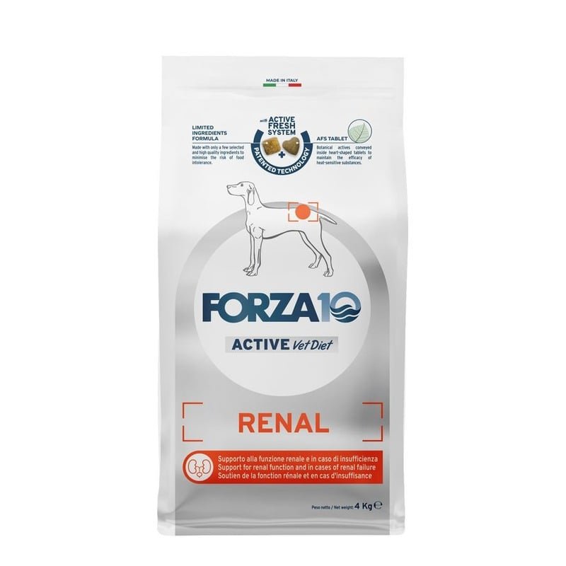 Forza10 Renal Active Line для взрослых собак всех пород при острой и хронической почечной недостаточности, хронической сердечной недостаточности - 4 кг