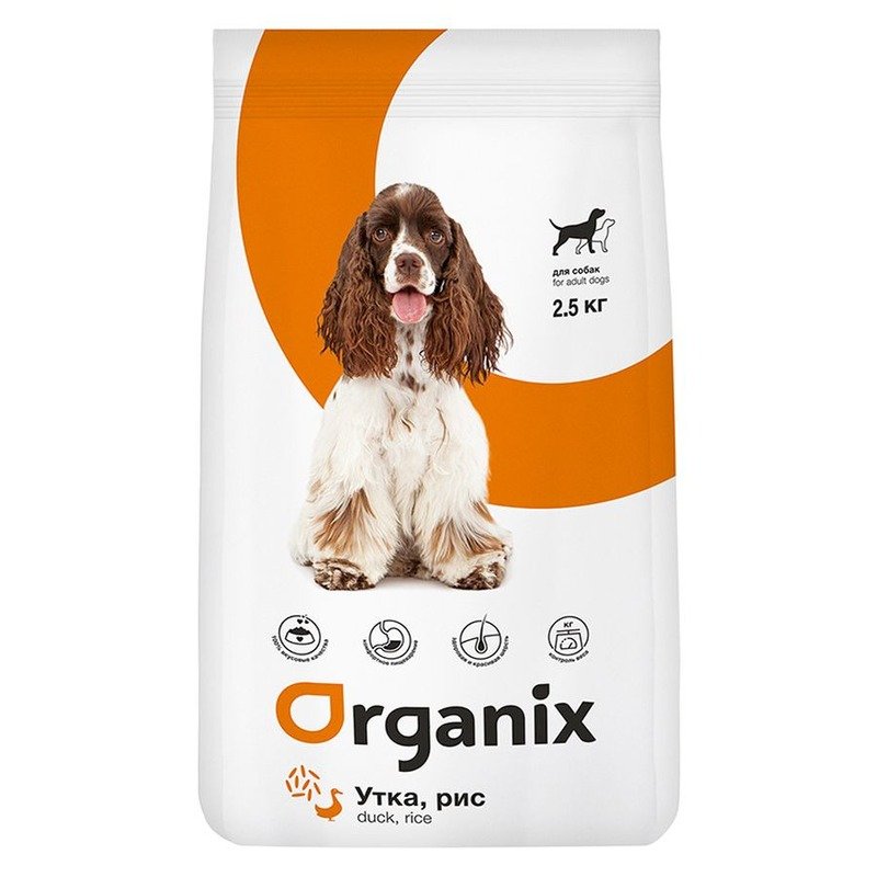 Organix Weight Control Adult Dogs Duck and Rice сухой корм для взрослых собак всех пород при избыточном весе, с уткой и рисом - 2,5 кг