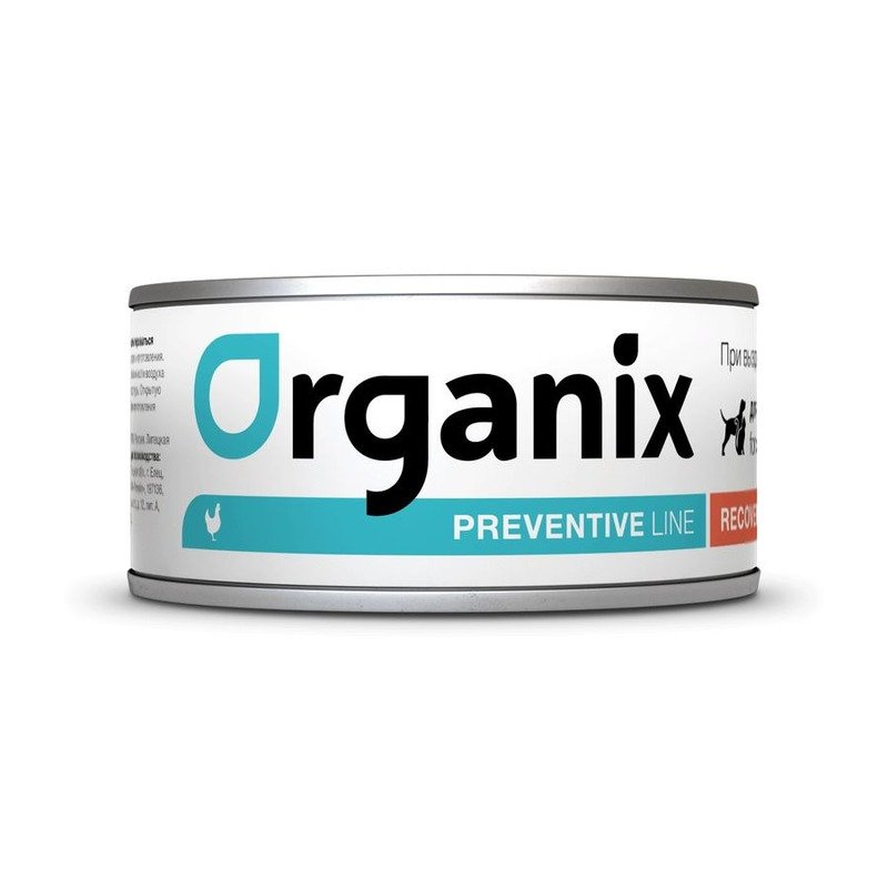 Organix Preventive Line Recovery диетические консервы для взрослых собак и кошек в период анаорексии, выздоровления и послеоперационного восстановления с курицей - 100 г x 24 шт