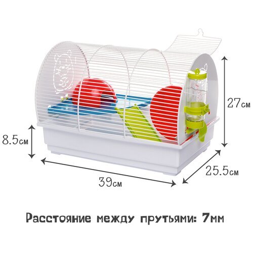 Клетка для грызунов VOLTREGA (111), белая, 39х25.5х27см (Испания)