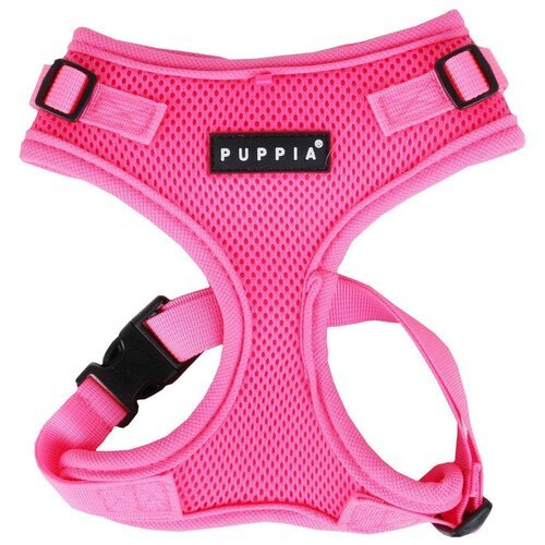 Шлейка Puppia Neon soft harness ll, обхват шеи 32-37  см, розовый, S