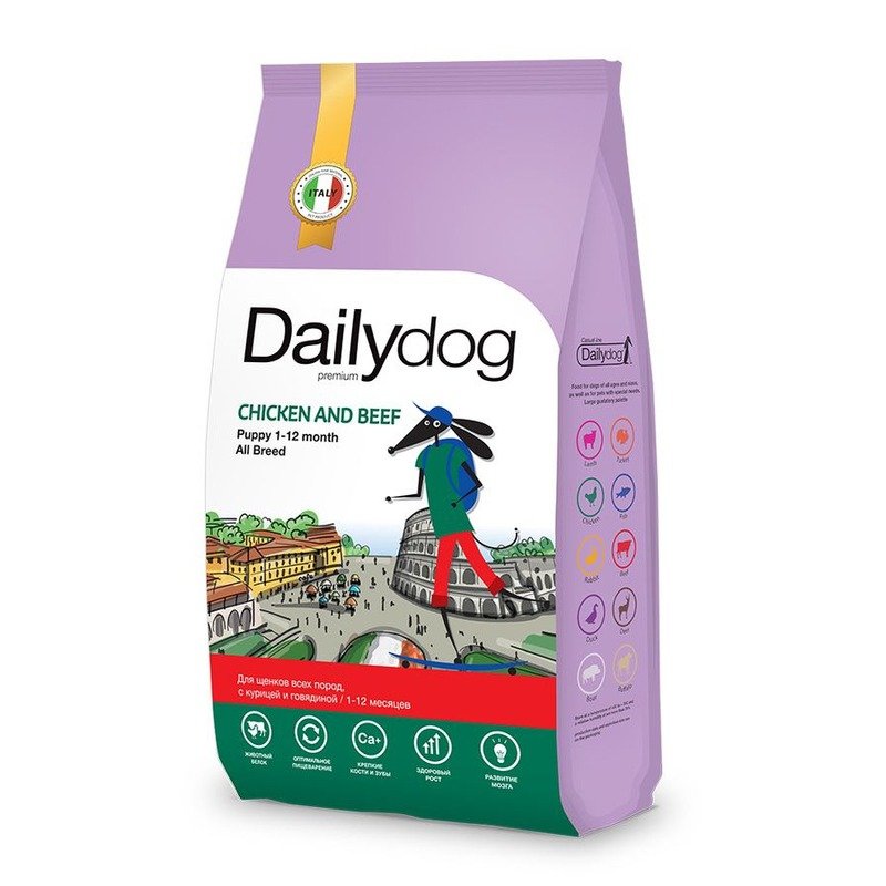 Dailydog Casual Line сухой корм для щенков, с индейкой и говядиной - 3 кг