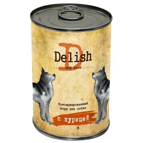 Влажный корм для собак Delish курица 1 уп. х 1 шт. х 400 г