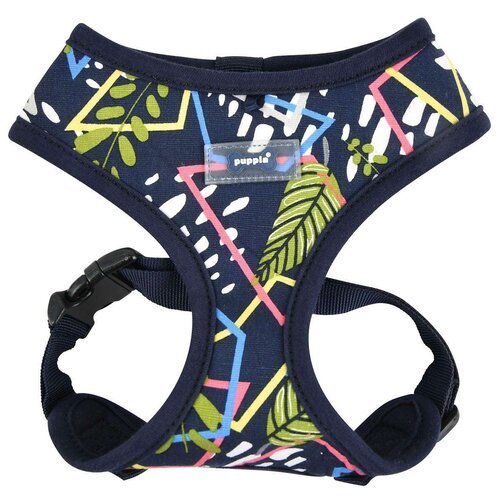 Шлейка Puppia Botanical harness A, обхват шеи 26  см, синяя, S