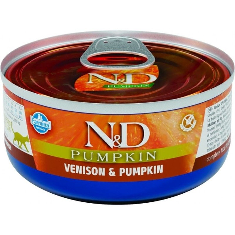 Farmina N&D Cat Pumpkin влажный корм для кошек, с олениной и тыквой в консервах -70 г