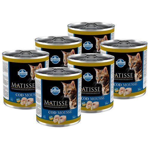 MATISSE MOUSSE CODFISH для взрослых кошек мусс с треской (300 гр х 6 шт)