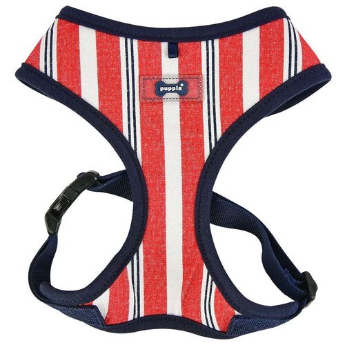 Шлейка Puppia Zorion harness A, обхват шеи 36  см, красная полоска, L