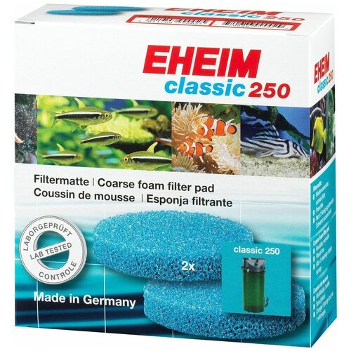 Наполнитель Eheim картридж Coarse foam filter pad для Eheim classic 250 (комплект: 2 шт.) 2 синий 125 мм 125 мм 30 мм