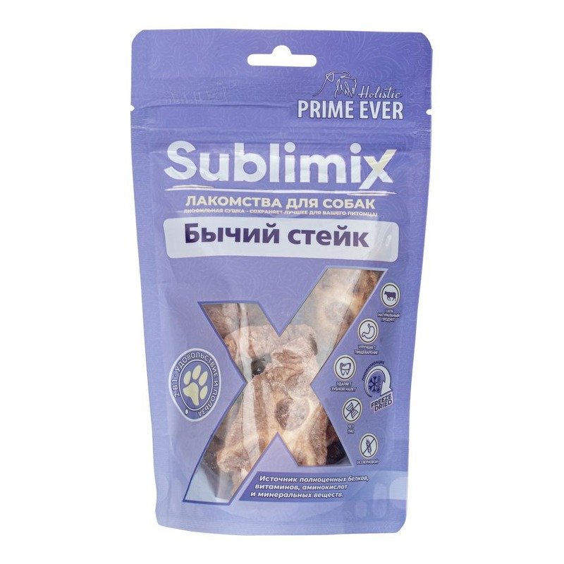 Prime Ever Sublimix лакомство для собак, для поддержания оптимального веса, бычий стейк - 55 г